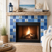 Kustvuurtoren Nautisch Blauw & Wit Tegeltje