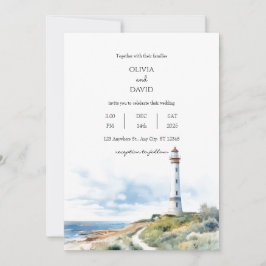 Kustvuurtoren Trail Ocean Uitzicht Beach Bruiloft Kaart