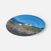 Kustvuurtoren van de familie Reunion Nubble Papieren Bordje (Gekanteld)