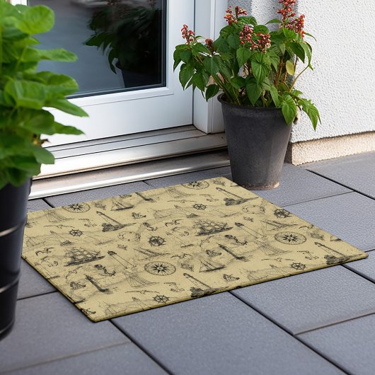 Kustvuurtoren van de kernen voor het decor deurmat