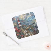 Kustvuurtoren Vierkante Sticker (Envelop)