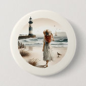 Kustvuurtoren Wandel Knop Ronde Button 7,6 Cm (Voorkant)