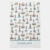 Kustvuurtorens met Kerstmis Theedoek (Verticaal)