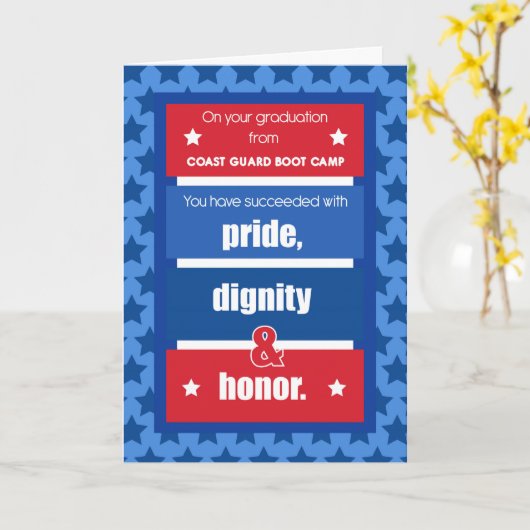 Kustwacht, Boot Camp Afstuderen Gefeliciteerd Kaart (Gele Bloem)