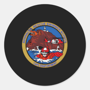 Kustwacht geavanceerde redding zwemmer school badg ronde sticker