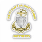 Kustwacht Hoofd met Pensioen Sticker (Voorkant)