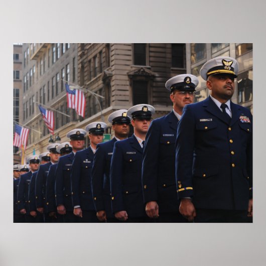 Kustwacht in veteranenparade poster (Voorkant)