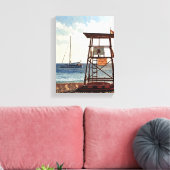 Kustwacht, Kos, Lambi strand Canvas Afdruk (Insitu (Woonkamer))