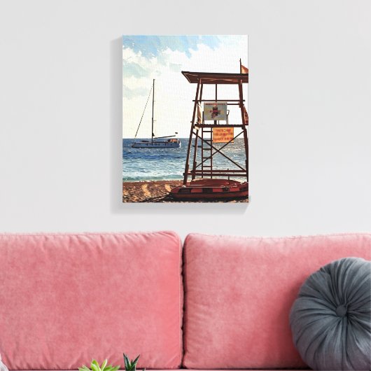 Kustwacht, Kos, Lambi strand Canvas Afdruk (Insitu (Woonkamer))