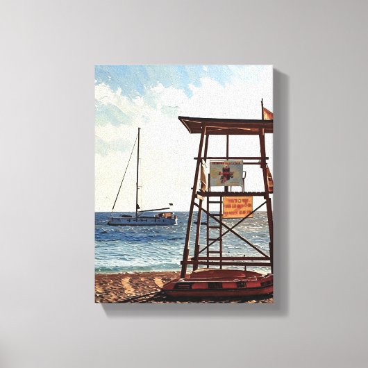 Kustwacht, Kos, Lambi strand Canvas Afdruk (Voorkant)