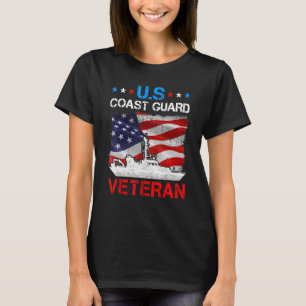 Kustwacht Veteraan Amerikaanse vlag T-shirt