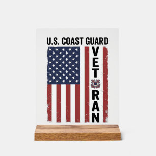 Kustwacht Veteraan Vlag Vintage Vector Ontwerp_1 Acryl Bord