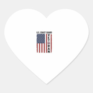 Kustwacht Veteraan Vlag Vintage Vector Ontwerp_1 Hart Sticker