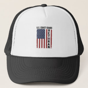 Kustwacht Veteraan Vlag Vintage Vector Ontwerp_1 Trucker Pet