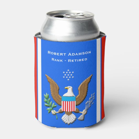 Kustwachtdienst gepersonaliseerd blikjeskoeler (Blikje Voorkant)