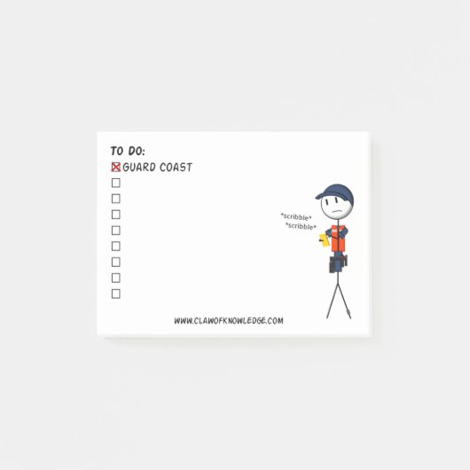 Kustwachtlijst voor kleine taken post-it® notes (Voorkant)
