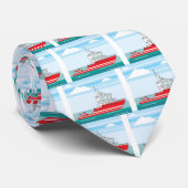 Kustwachtschip met helikopter stropdas (Opgerold)