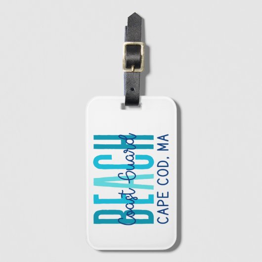 Kustwachtstrand Cape Cod MA (Oceaan) Bagagelabel (Voorkant (verticaal))