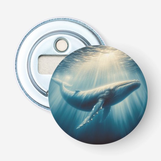 Kustwalvis/nautische walvis button flesopener (Voorkant)