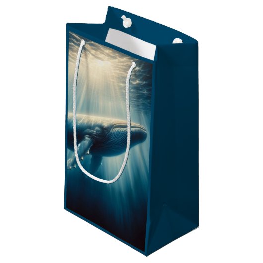 Kustwalvis/nautische walvis klein cadeauzakje (Voorkant Gekanteld)