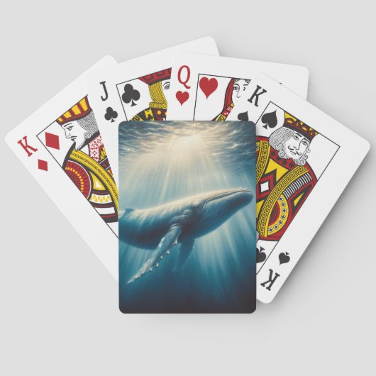 Kustwalvis/nautische walvis pokerkaarten (Achterkant)