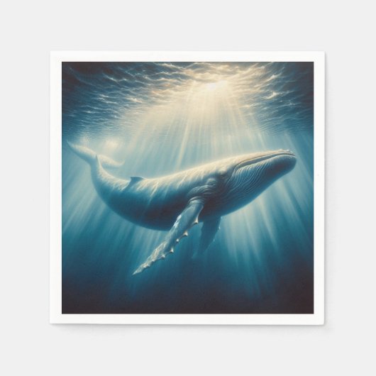 Kustwalvis/nautische walvis servet (Voorkant)
