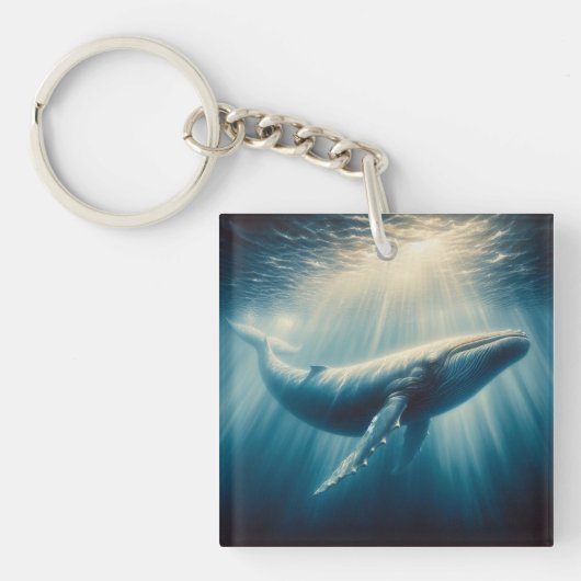 Kustwalvis/nautische walvis sleutelhanger (voorkant)