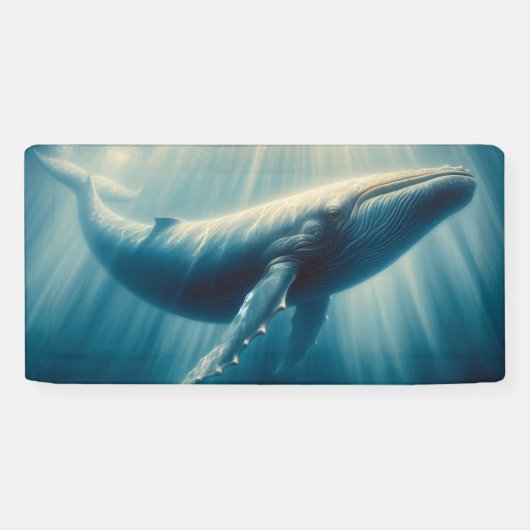 Kustwalvis/nautische walvis spandoek (Horizontaal)