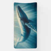 Kustwalvis/nautische walvis spandoek (Verticaal)