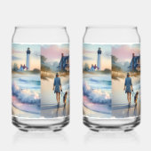 Kustwandeling naar Vuurtoren bij Zonsondergang Blikvorm Glas (Rechts)