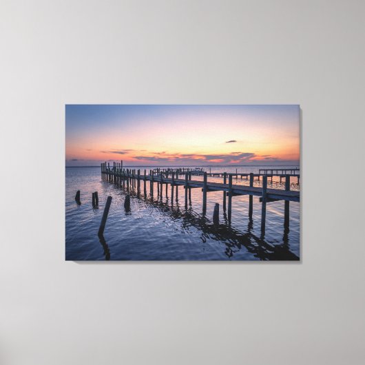 Kustwandkunst – Serene Oceanzonsondergang Canvas Afdruk (Voorkant)