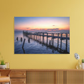 Kustwandkunst – Serene Oceanzonsondergang Canvas Afdruk (Insitu (Woonkamer))