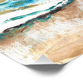 Kustwater en strand Zee en zand Abstracte glansgra Perfect Poster (Hoek)