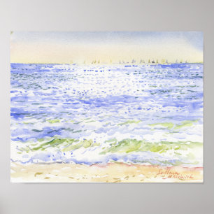 Kustwaterverf Landschaps Kunst Poster