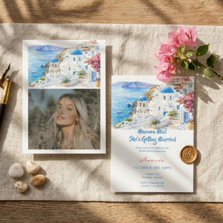 Kustwaterverf Santorini Griekenland Bruidsdouche Kaart