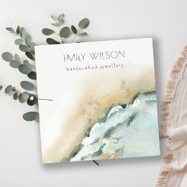 Kustweergave van het Zee Waves Zand Beach Ketting Vierkante Visitekaartje