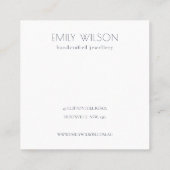 Kustweergave van het Zee Waves Zand Beach Ketting Vierkante Visitekaartje (Achterkant)