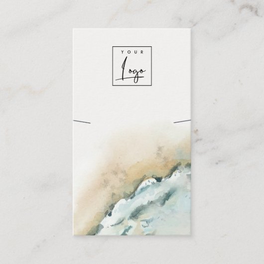 Kustweergave van het Zee Waves Zand Beach Ketting Visitekaartje (Voorkant)