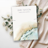 Kustweergave van het Zee Waves Zand Beach Ketting Visitekaartje