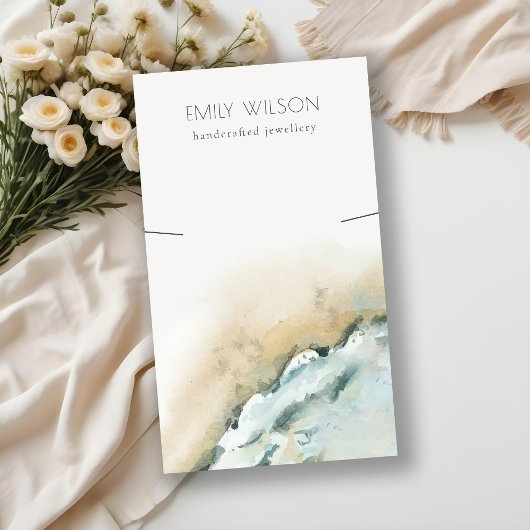 Kustweergave van het Zee Waves Zand Beach Ketting Visitekaartje