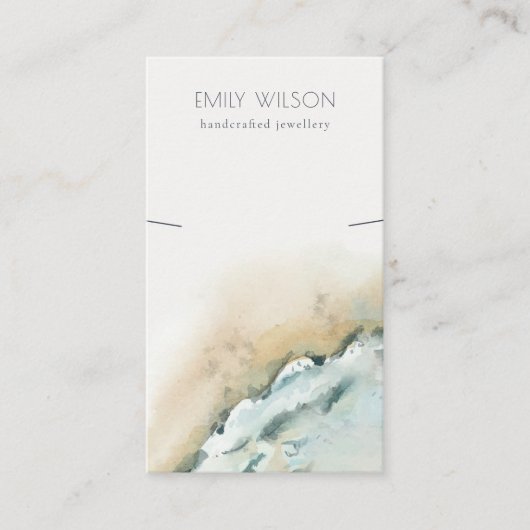 Kustweergave van het Zee Waves Zand Beach Ketting Visitekaartje (Voorkant)