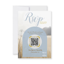 Kustweide RSVP  QR Code | Elegante Blauwe Boog