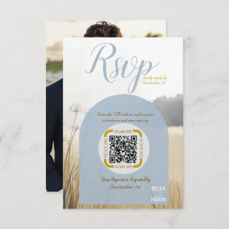 Kustweide RSVP  QR Code | Elegante Blauwe Boog