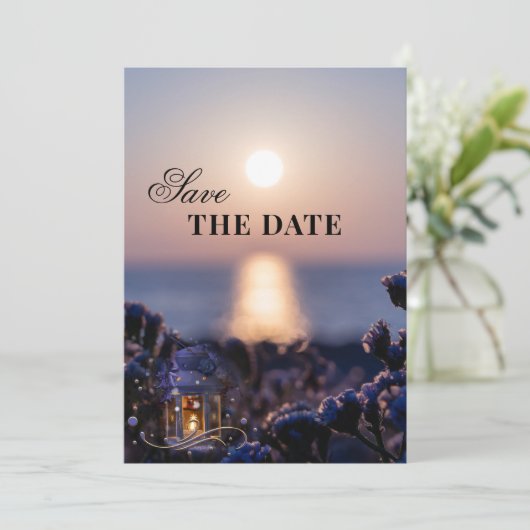 Kustwinter Wedding Save the Date Kaart (Staand voorkant)