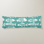 Kustwit Floral visPatroon en Zee Groen Lichaamskussen (Achterkant)