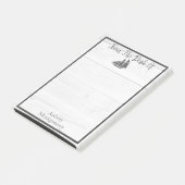 Kustwit hout en grijs zeilboot post-it® notes (Schuin)