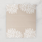 Kustwit Zee Koraal & Cyaan Blauw Naam Plaatskaartje (Buitenkant ongevouwen)