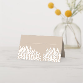 Kustwit Zee Koraal & Cyaan Blauw Naam Plaatskaartje