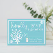 Kustwit Zee Koraal & Cyaan Blauw RSVP (Staand voorkant)