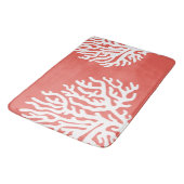 Kustwit Zee Koraal en koraalroze Badmat (Gekanteld)